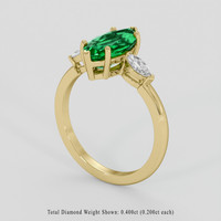 1.94 Ct. Emerald Ring, 18K Yellow Gold 2