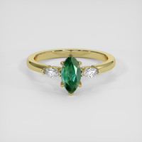 0.84 Ct. Green to Purplish Red Alexandrite Ring, 18K Yellow Gold 1