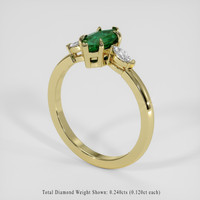 0.84 Ct. Green to Purplish Red Alexandrite Ring, 18K Yellow Gold 2