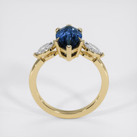 3.38 Ct. Bluish Green Sapphire Ring, 18K Yellow Gold 3