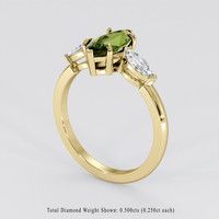 1.42 Ct. Green Sapphire Ring, 18K Yellow Gold 2