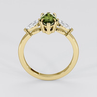 1.42 Ct. Green Sapphire Ring, 18K Yellow Gold 3