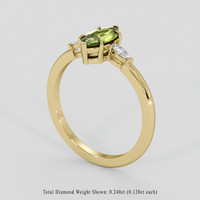 1.07 Ct. Green Sapphire Ring, 18K Yellow Gold 2