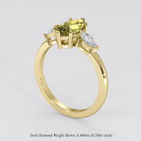 1.18 Ct. Greenish Yellow Sapphire Ring, 18K Yellow Gold 2