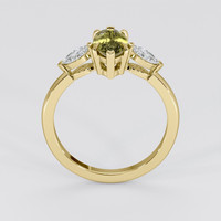 1.18 Ct. Greenish Yellow Sapphire Ring, 18K Yellow Gold 3