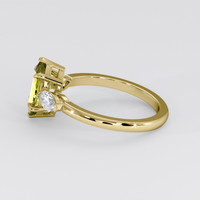 1.18 Ct. Greenish Yellow Sapphire Ring, 18K Yellow Gold 4