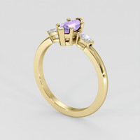 0.67 Ct. Pinkish Purple Sapphire Ring, 18K Yellow Gold 2