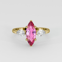 2.06 Ct. Pink Sapphire Ring, 18K Yellow Gold 1