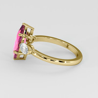 2.06 Ct. Pink Sapphire Ring, 18K Yellow Gold 4