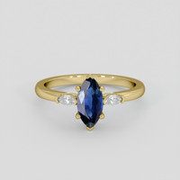 1.34 Ct. Blue Sapphire Ring, 18K Yellow Gold 1