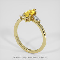 1.33 Ct. Yellow Sapphire Ring, 18K Yellow Gold 2