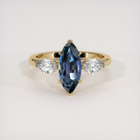 1.76 Ct. Bluish Purple Sapphire Ring, 18K Yellow Gold 1