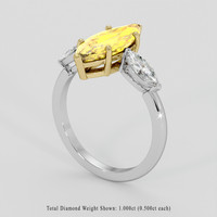 3.38 Ct. Orangish Yellow Precious Topaz Ring, 14K Yellow & White 2