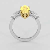 3.38 Ct. Orangish Yellow Precious Topaz Ring, 18K Yellow & White 3