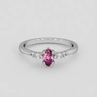 0.51 Ct. Purplish Pink Sapphire Ring, Silver 1