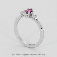 0.51 Ct. Purplish Pink Sapphire Ring, Silver 2