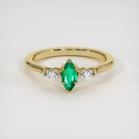 0.25 Ct. Emerald Ring, 18K Yellow Gold 1