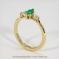 0.25 Ct. Emerald Ring, 18K Yellow Gold 2