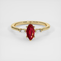 0.57 Ct. Ruby Ring, 18K Yellow Gold 1
