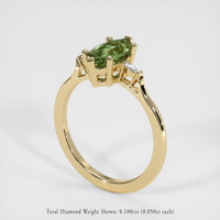 1.42 Ct. Green Sapphire Ring, 18K Yellow Gold 2