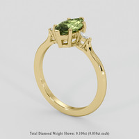 1.40 Ct. Yellowish Green Sapphire Ring, 18K Yellow Gold 2
