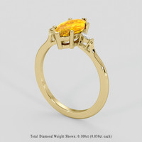 2.03 Ct. Orangish Yellow Sapphire Ring, 18K Yellow Gold 2