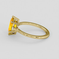 2.03 Ct. Orangish Yellow Sapphire Ring, 18K Yellow Gold 4