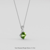 3.93 Ct. Green (Lime Green) Peridot Pendant, Platinum 950 2