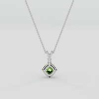 3.93 Ct. Green (Lime Green) Peridot Pendant, Platinum 950 3