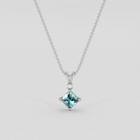 0.67 Ct. Bluish Green Sapphire Pendant, Platinum 950 1