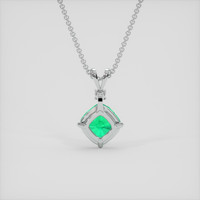 1.14 Ct. Emerald Pendant, 18K White Gold 4