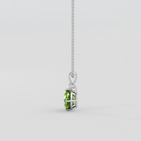 3.93 Ct. Green (Lime Green) Peridot Pendant, 18K White Gold 4