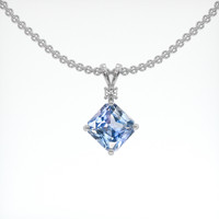 2.16 Ct. Sapphire Pendant, 18K White Gold 1