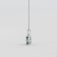 0.67 Ct. Bluish Green Sapphire Pendant, 18K White Gold 3