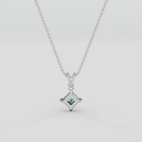 0.67 Ct. Bluish Green Sapphire Pendant, 18K White Gold 4