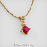 0.48 Ct. Ruby Pendant, 14K Yellow Gold 2