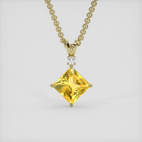 5.03 Ct. Yellow Sapphire Pendant, 18K Yellow Gold 1