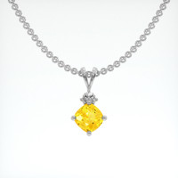 0.79 Ct. Yellow Sapphire Pendant, Platinum 950 1