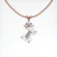 7.79 Ct. White Sapphire Pendant, 14K Rose Gold 1