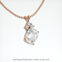 7.79 Ct. White Sapphire Pendant, 14K Rose Gold 2