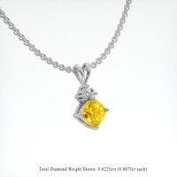 0.79 Ct. Yellow Sapphire Pendant, 18K White Gold 2