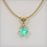 0.55 Ct. Emerald Pendant, 18K Yellow Gold 1