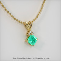 0.55 Ct. Emerald Pendant, 18K Yellow Gold 2