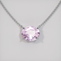 2.14 Ct. Purplish Pink Sapphire Necklace, Platinum 950 1