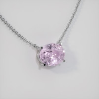 2.14 Ct. Purplish Pink Sapphire Necklace, Platinum 950 2