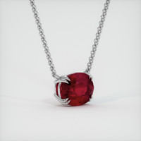 3.41 Ct. Ruby Necklace, Platinum 950 2