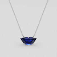 2.51 Ct. Blue Sapphire Necklace, 10K White Gold 1