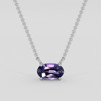 0.58 Ct. Violet Sapphire Necklace, 10K White Gold 1