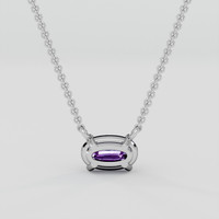 0.58 Ct. Violet Sapphire Necklace, 10K White Gold 4