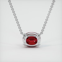 3.41 Ct. Ruby Necklace, 14K White Gold 4